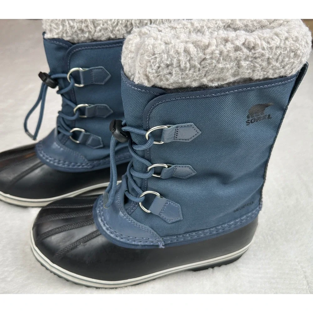 Sorel Blue Waterproof Winter Snow Boots Faux Fur Lined Women's Size‎ 5